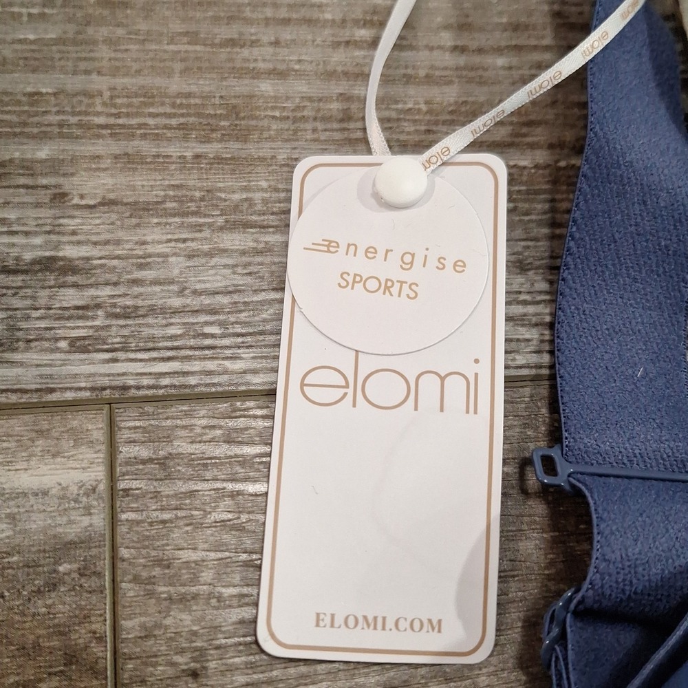 Elomi Energise Sports Bra 34K EL8042 Vintage Denim Floral Underwire J-Hook - Picture 2 of 5